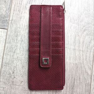 Lodis Julia Long Leather Cardholder Wallet in Burgundy